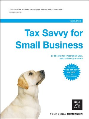 cover image of Tax Savvy for Small Business